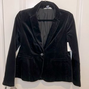 Old Navy Black Velvet Jacket NWT Size Medium Petite